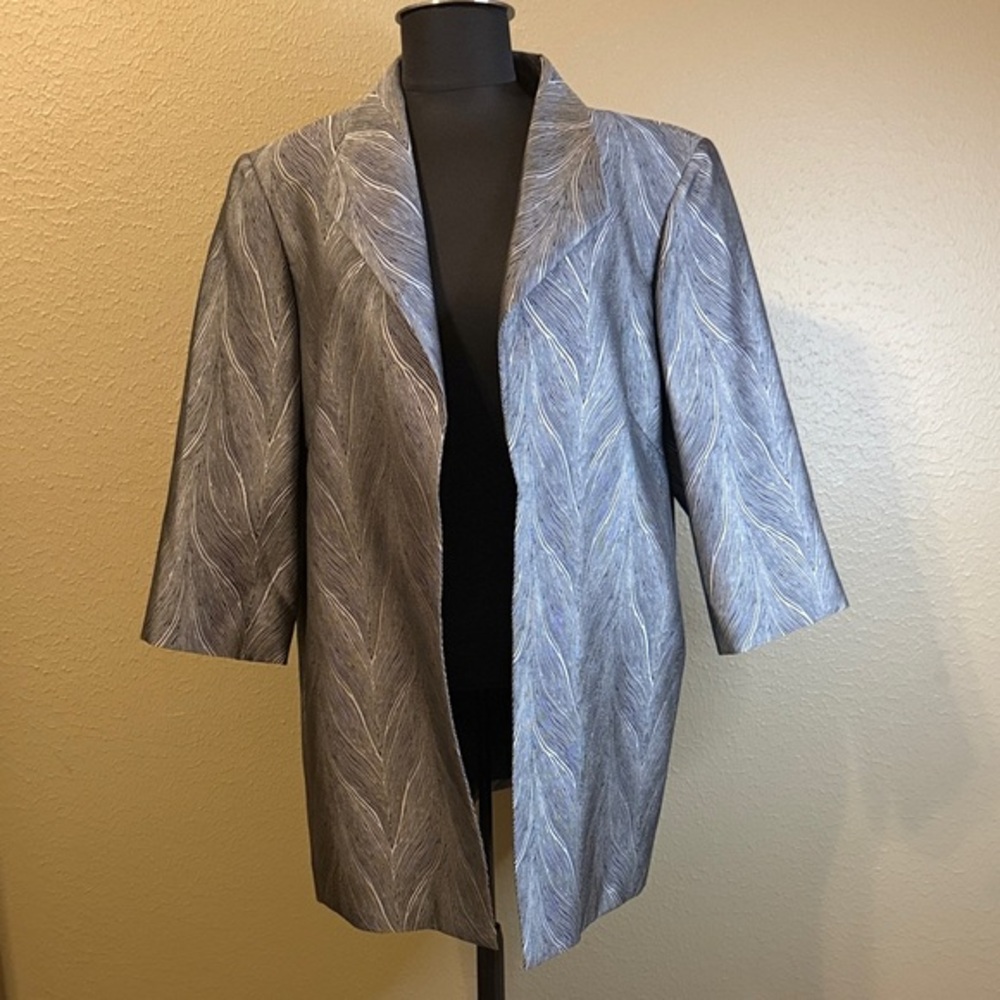 Ming Wang Gray Patterned Women's Blazer